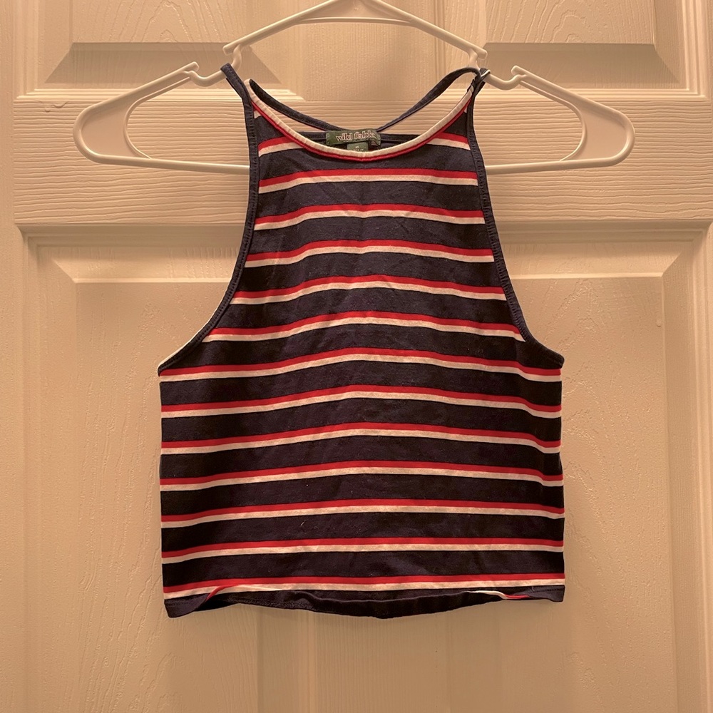 Red white and blue racerback crop top